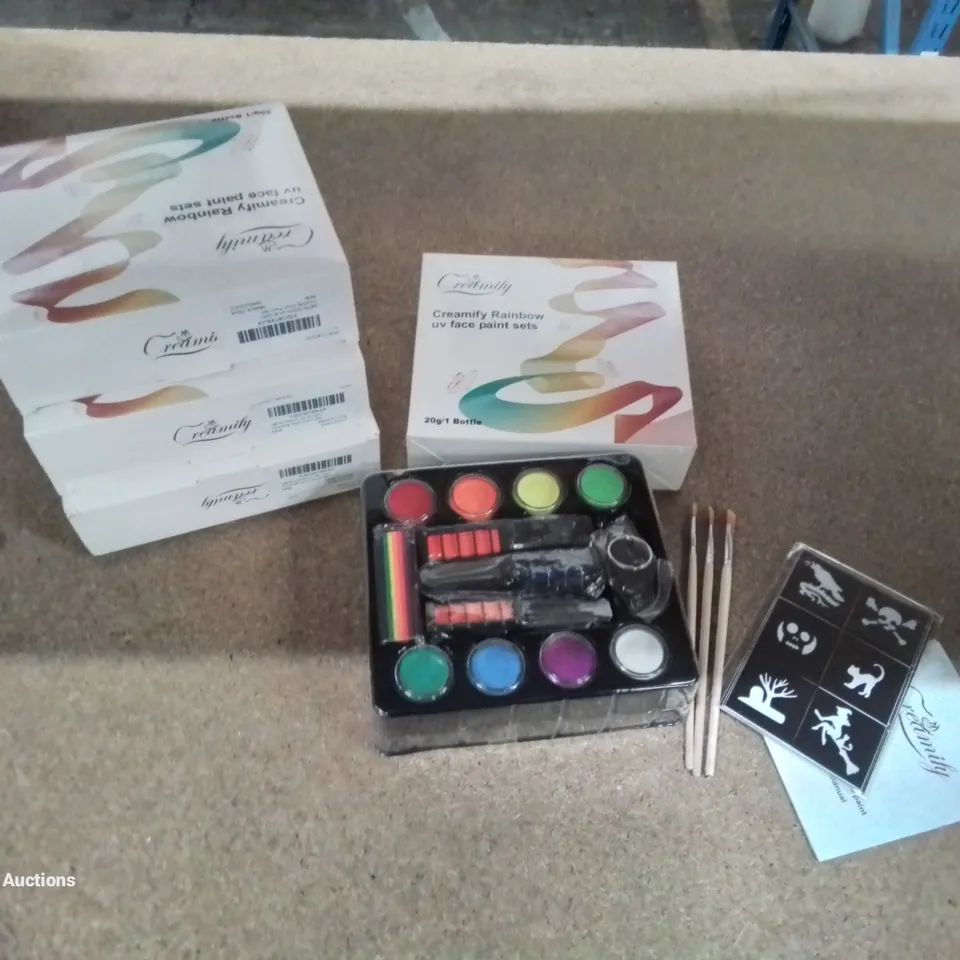 4 BOXES OF BOXED CREAMIFY RAINBOW UV FACE PAINTING SETS