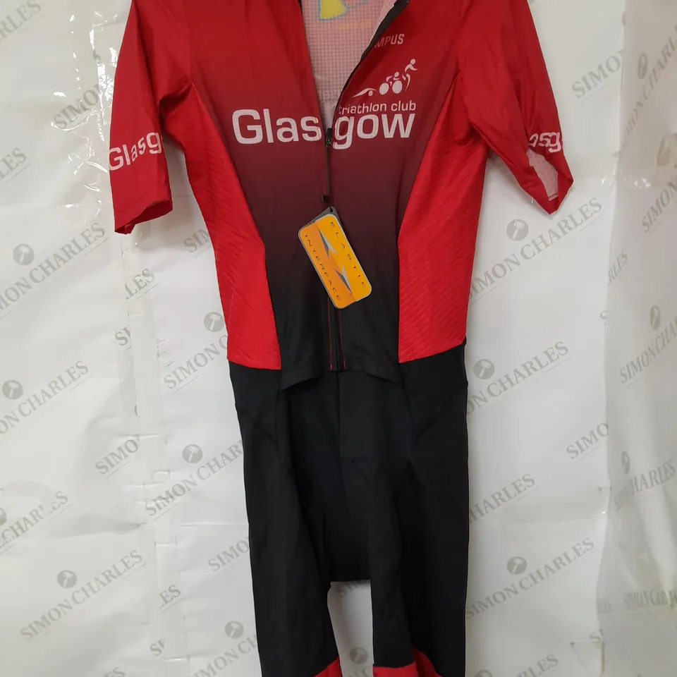 ELASTIC INTERFACE CYCLING SUIT IN RED/BLACK SIZE M