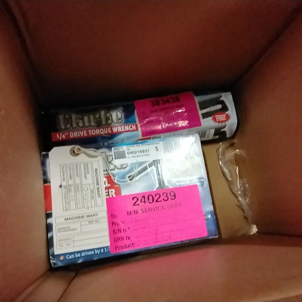 BOXED TO CONTAIN ASSORTED TOOLS PRODUCTS AND ITEMS TO INCLUDE;CL PULLER,DRIVE TORQUE WRENCH