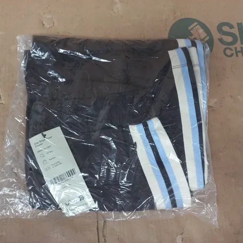 BAGGED SWEATY BETTY SIDE STRIPE TRICOT TROUSERS IN SABLE BROWN SIZE XS