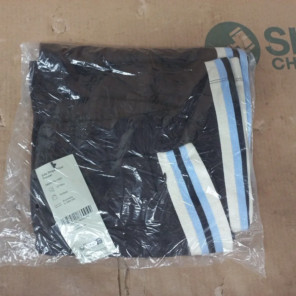 BAGGED SWEATY BETTY SIDE STRIPE TRICOT TROUSERS IN SABLE BROWN SIZE XS