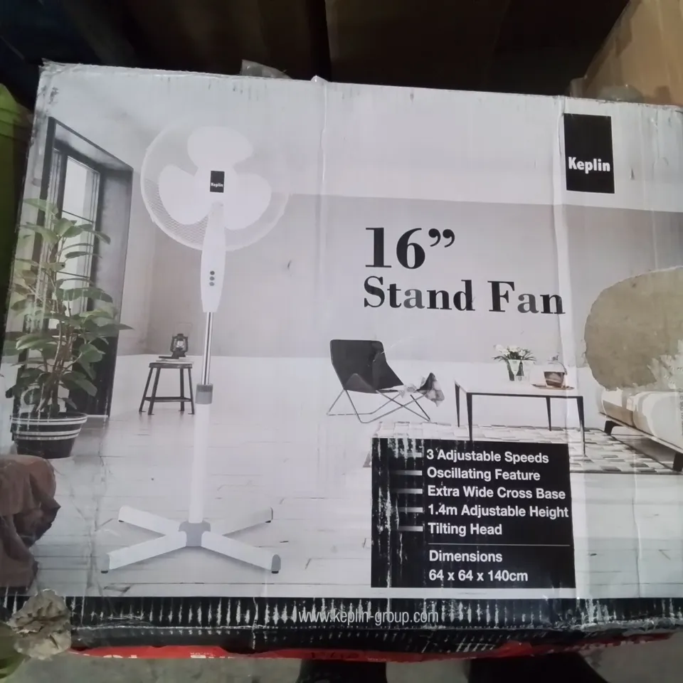 BOXED KEPLIN 16" OSCILLATING STAND FAN 