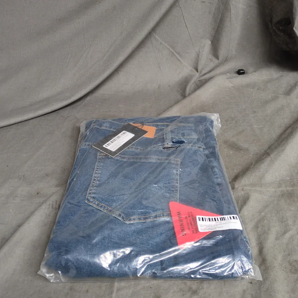 EGO HIGH WAIST WIDE LEG STRETCHY JEANS DARK BLUE, SIZE 16 BAGGED WITH TAGS