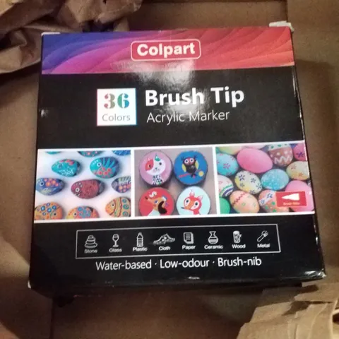 BOXED COLPART 36 COLOURS BRUSH TIP ACRYLIC MARKERS