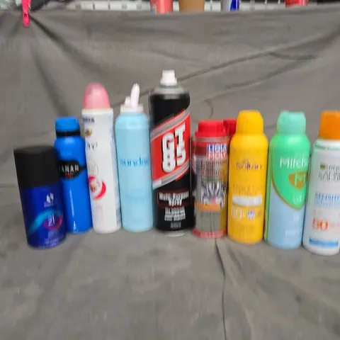 APPROXIMATELY 20 ASSORTED AEROSOLS TO INCLUDE WOMEN MITCHUM UNSCENTED, LIQUI MOLY COMMON RAIL ADDITIVE, GT85 MULTI-PURPOSE SPRAY, ETC - COLLECTION ONLY