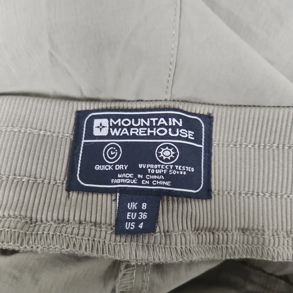 MOUNTAIN WAREHOUSE LIGHTWEIGHT HIKING TROUSERS – KHAKI, UK 8
