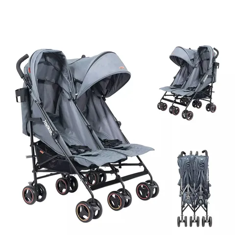 BOXED JOVIKIDS EZRA TWIN STROLLER - QUIET SHADE