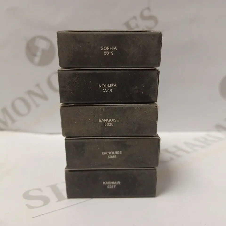 LOT OF 5 ASSORTED NARS SINGLE EYESHADOWS TO INCLUDE SOPHIA, BANQUISE, KASHMIR, ETC