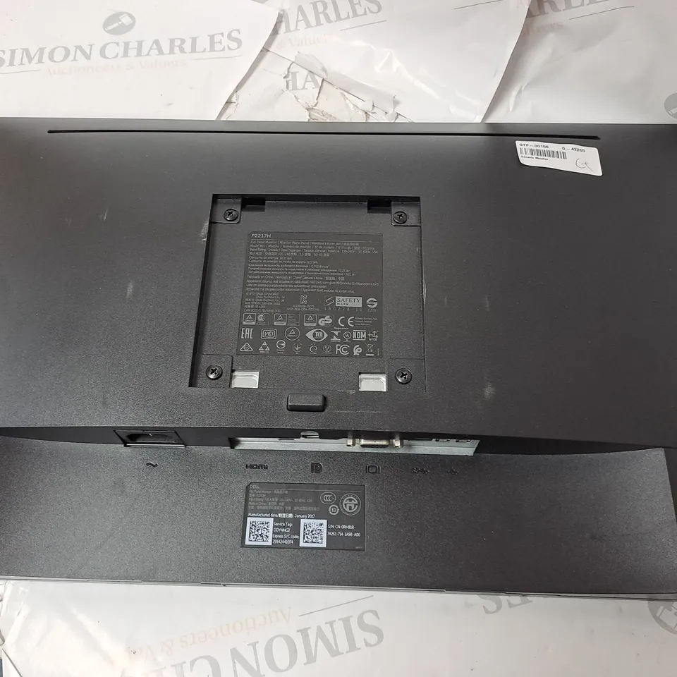 DELL 22" LED MONITOR MODEL P2217H SERIAL #CN-0RH81R