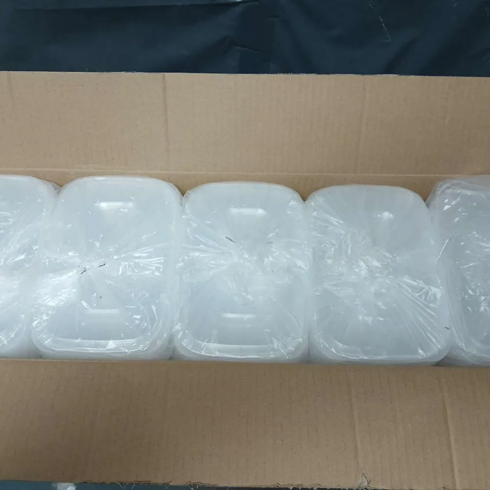 BOXED PCM PACK OF 250 CLEAR RECTANGLE PLASTIC CONTAINERS