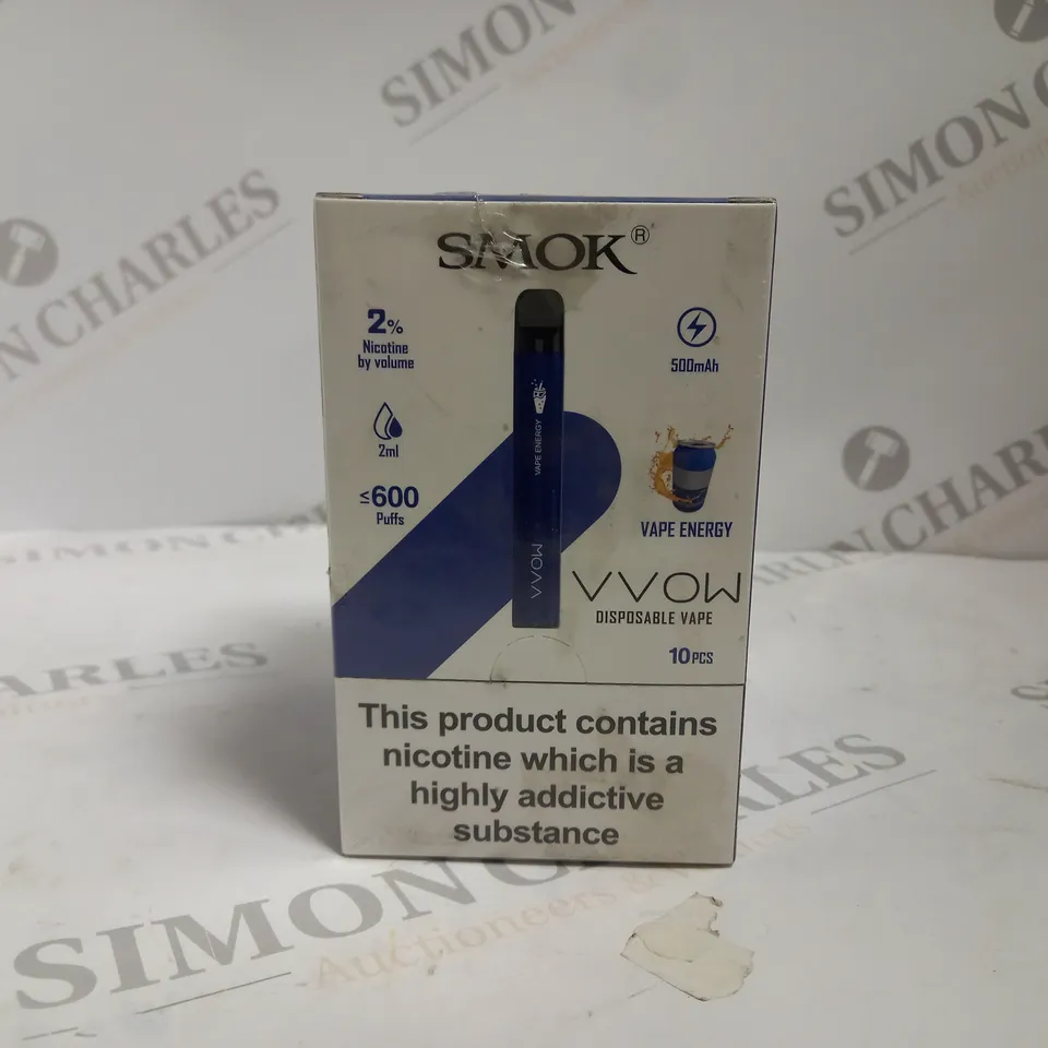 BOXED AND SEALED SMOK VVOW DISPOSABLE VAPE 10 PACK VAPE ENERGY