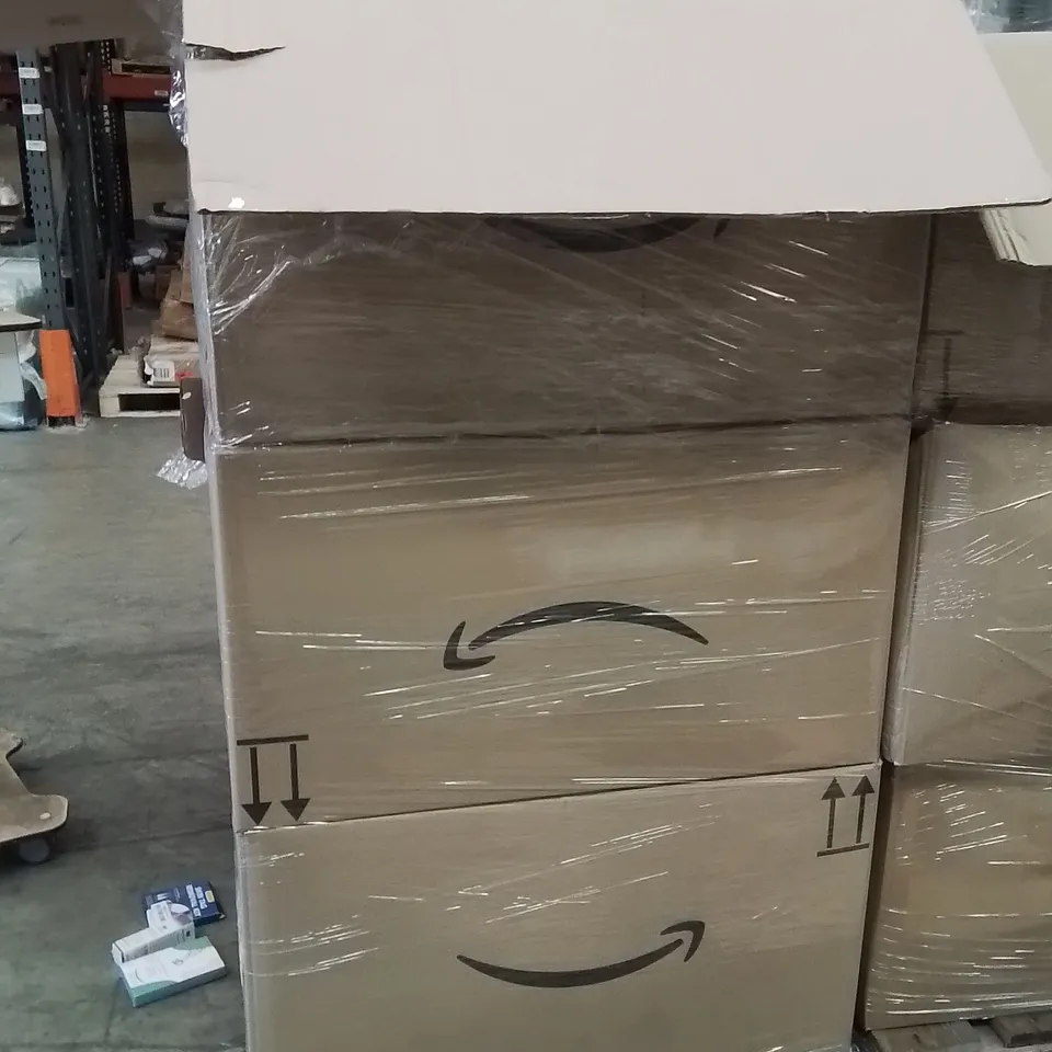 PALLET CONTAINING A LARGE QUANTITY OF PHARMACY PRODUCTS TO INCLUDE;SKIN TAG REMOVAL KIT,TEETH WHITENING TOOTHPASTE,BRUSH HEAD REPLACEMENTS