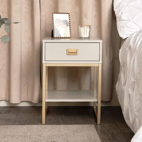 BOXED MELODY MAISON ONE DRAWER BEDSIDE TABLE - ELLE STONE RANGE