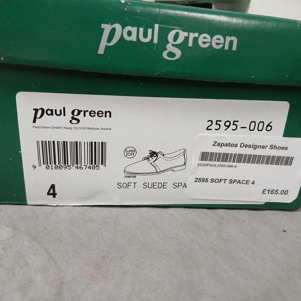 PAUL GREEN BLACK SUEDE LACE-UP SHOES – UK 4, MODEL 2595-006