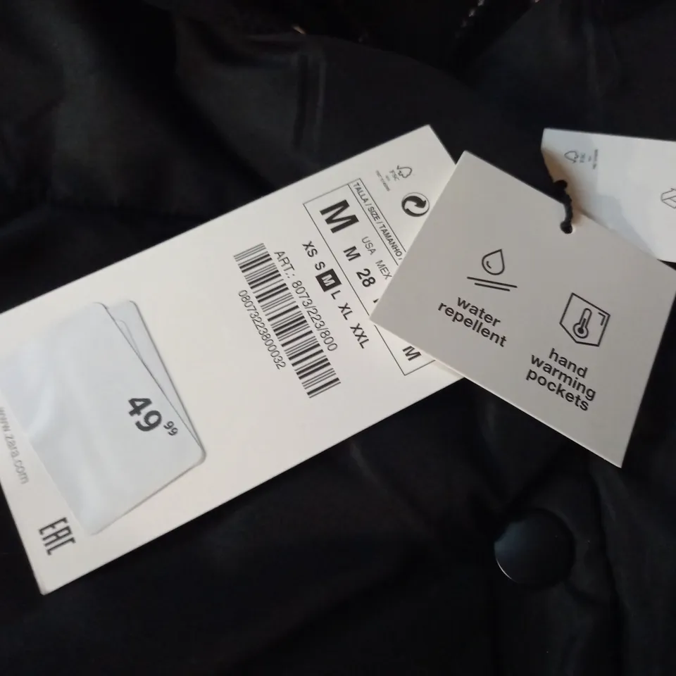 ZARA BLACK PADDED COAT - EUR M