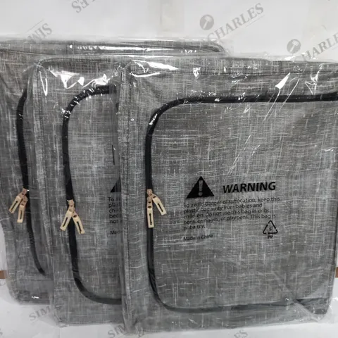 LOT OF 3 GREY COLLAPSIBLE STORAGE TUBS WITH VIEWING WINDOW
