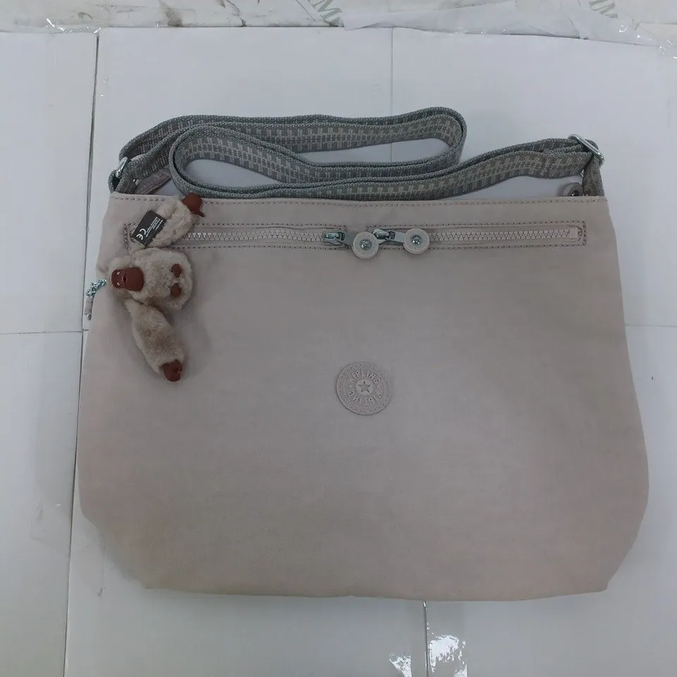 KIPLING SHOULDER STRAP BAG IN MAUVE WITH MONKEY KEY CHAIN ACCESSORY 