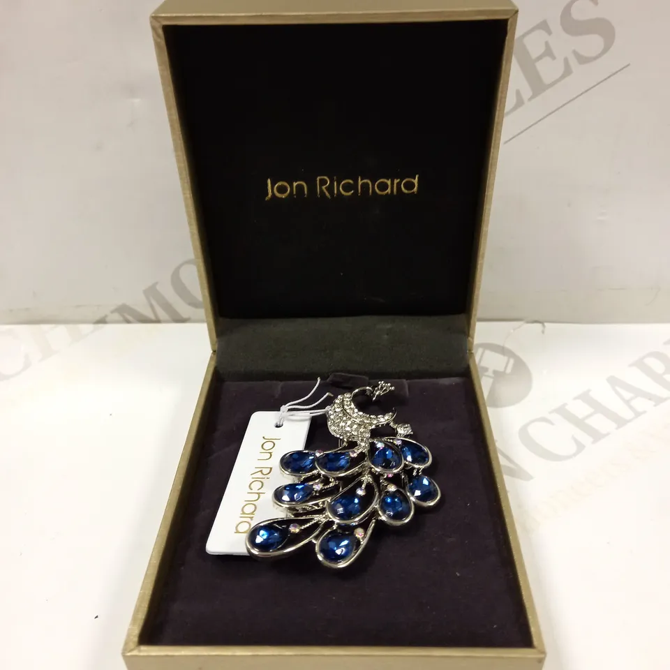 JON RICHARD BLUE PEACOCK BROOCH