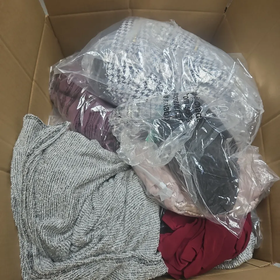 APPROXIMATELY 20 ASSORTED CLOTHING PRODUCTS IN VARIOUS STYLES & SIZES TO INCLUDE PANTS, T-SHIRTS, DRESSES ETC