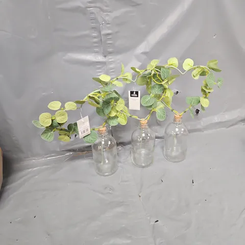 3 DECORATIVE HEART SIGN DESCORATIONS IN GLASS BOTTLES - COLLECTION ONLY