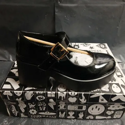 BOXED PAIR OF KOI TIRA BLACK MARY JANE SHOES - UK SIZE 3