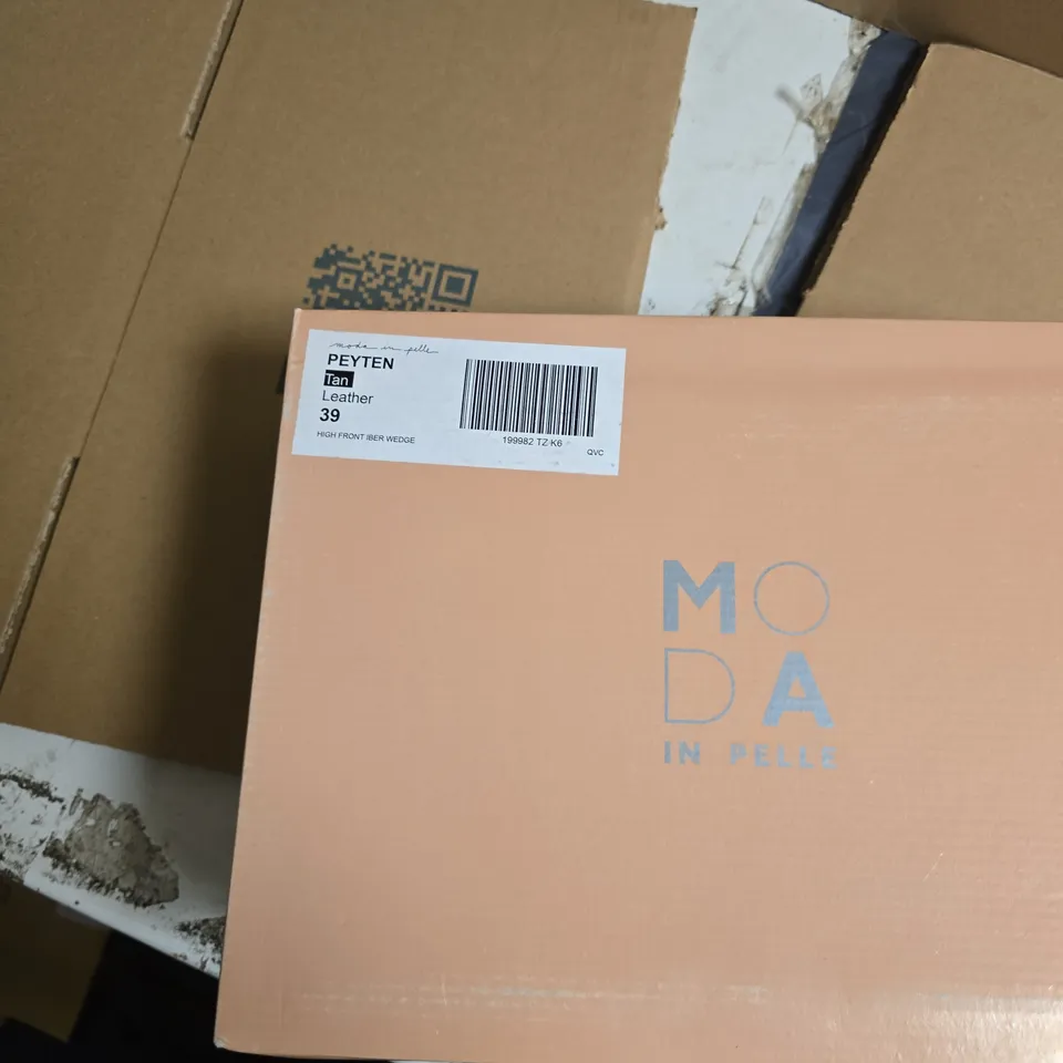 MODA IN PELLE PEYTEN TAN LEATHER WEDGE SANDALS – UK 6 (EU 39) 