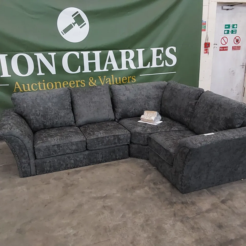 DESIGNER ARIEL FABRIC UPHOLSTERED CORNER SOFA 