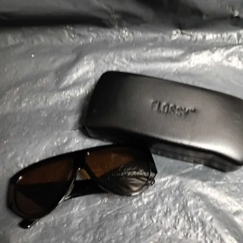 FLOSSY SUNGLASSES – BLACK FRAME WITH BROWN LENSES 