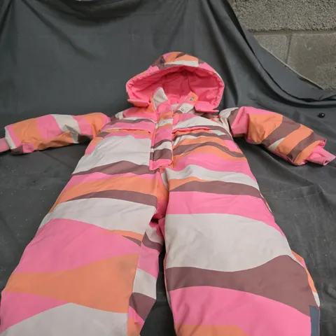 ZARA KIDS PINK STRIPED PADDED SNOWSUIT, 2-3 YEARS (CM 98)