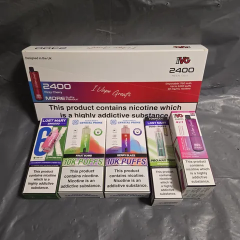 APPROXIMATELY 20 ASSORTED E-CIGARETTE & VAPING ITEMS IN VARIOUS BRANDS