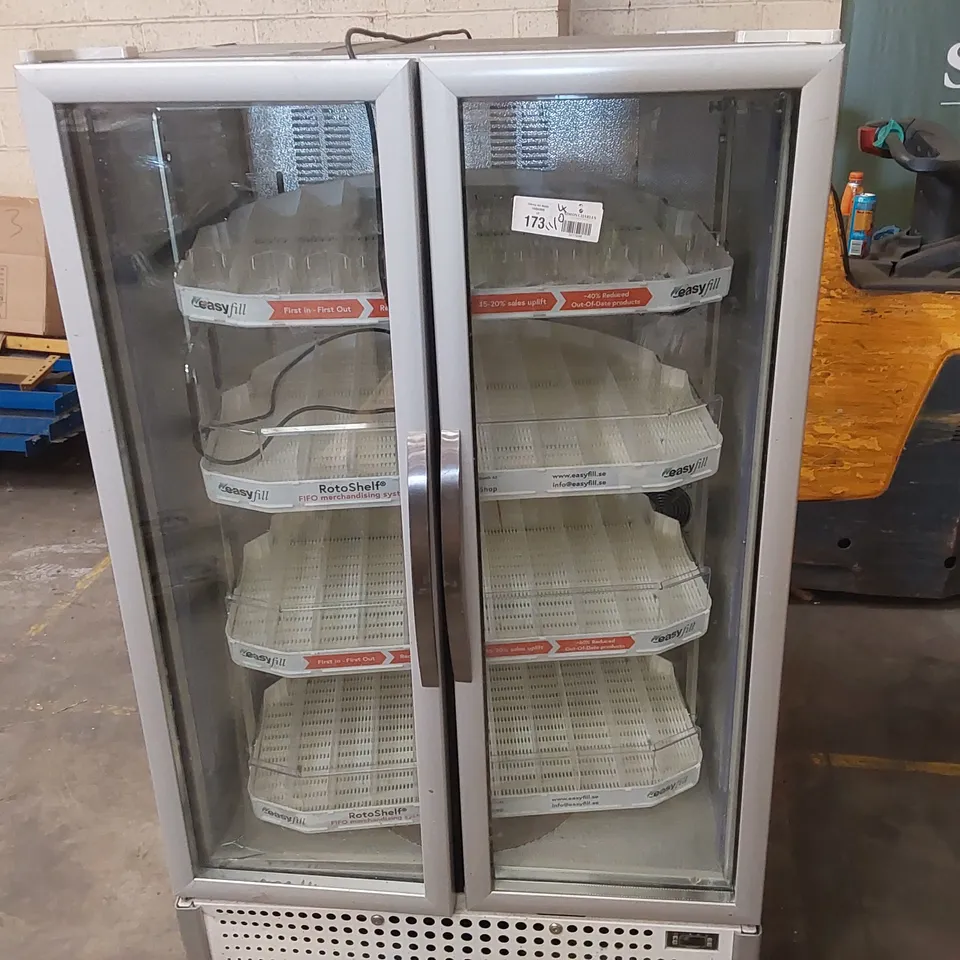 HUSKY COMMERCIAL DRINKS REFRIGERATOR WITH EASY FILL ROTO SHELF