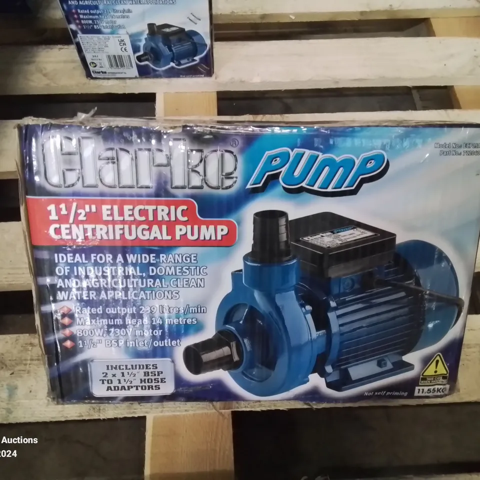 BOXED CLARKE PUMP 1 1/2" ELECTRIC CENTRIFUGAL PUMP