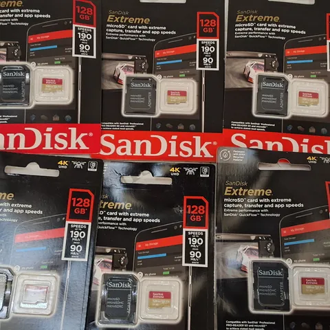 LOT OF 6 SANDISK EXTREME 128GB MICROSD CARDS