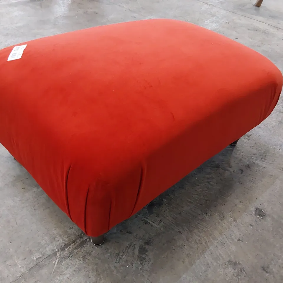 DESIGNER EMMA FOOTSTOOL EMMA PLAIN FIRE PLUSH FABRIC 