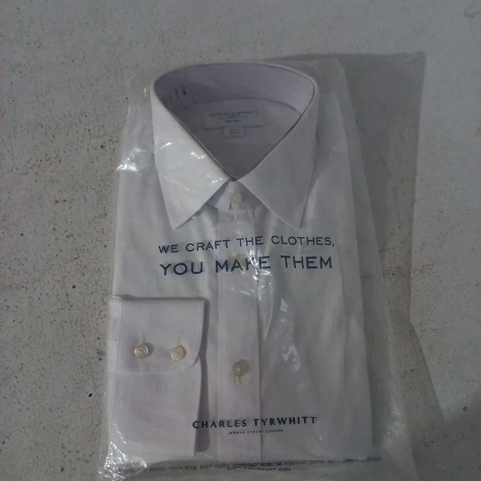 BAGGED CHARLES TYRWHITT WHITE LONG SLEEVE SHIRTS - SLIM FIT 16/34"