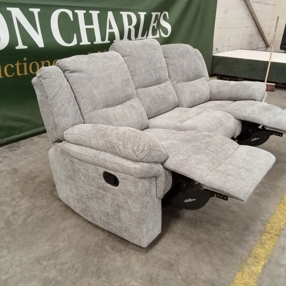 ALBION 3 SEATER FABRIC MANUAL RECLINER SOFA - GREY RRP £679