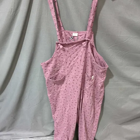TURTLEDOVE LONDON SEEDLINGS PRINT LILA DUNGAREE IN PLUM – SIZE 2