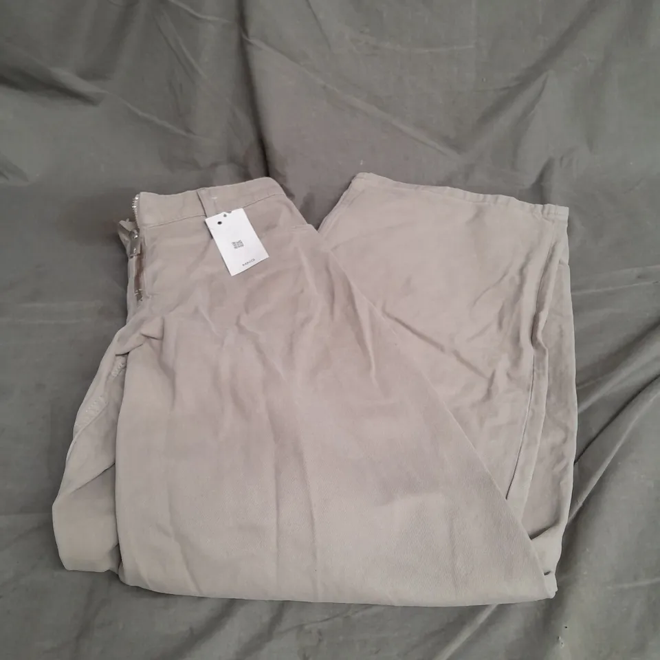 MNG WIDE LEG MID WAIST JEANS IN TAUPE SIZE 34W