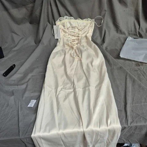 OUTCAST SATIN CORSET DRESS – CREAM, XS