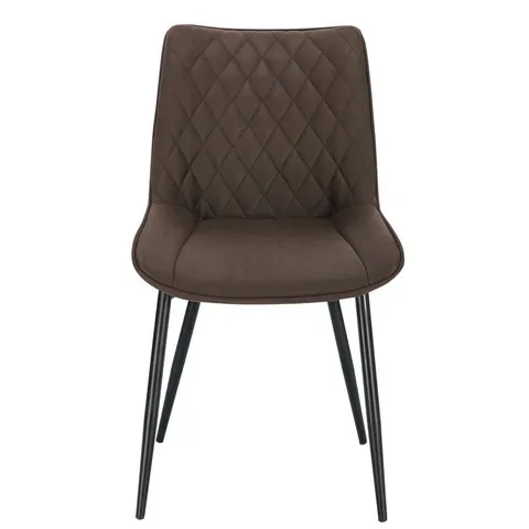 BOXED BRAELYNN SPONGE UPHOLSTERED LOUIS BACKREST DINING CHAIR - LIGHT BROWN (1 BOX)