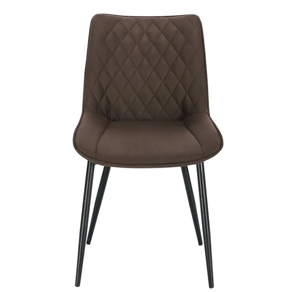 BOXED BRAELYNN SPONGE UPHOLSTERED LOUIS BACKREST DINING CHAIR - LIGHT BROWN (1 BOX)
