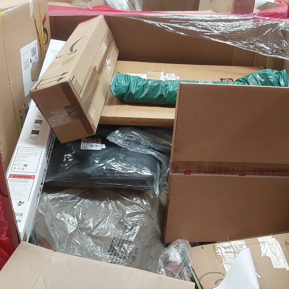 PALLET OF ASSORTED ITEMS INCLUDING: GLASS ALKALINE WATER COUNTERTOP UNIT, ADJUSTABLE CPAP PILLOW, CUSHION, FOLDABLE LAPTOP DESK, PULL-UP BARS ECT