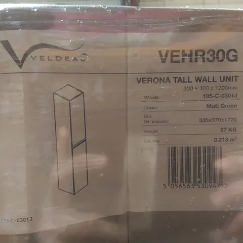 PALLET CONTAINING A LARGE QUANTITY OF ASSORTED BATHROOM FURNITURE PARTS INCLUDING: VELDEAU VERONA TALL WALL UNITS