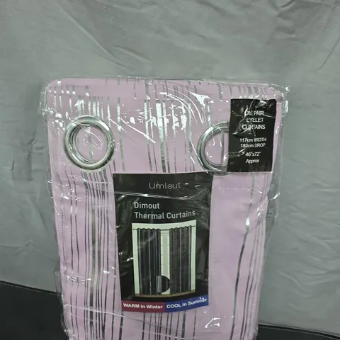 DIMOUT THERMAL CURTAINS – EYELET, 117 CM W X 183 CM L, PURPLE (PAIR)