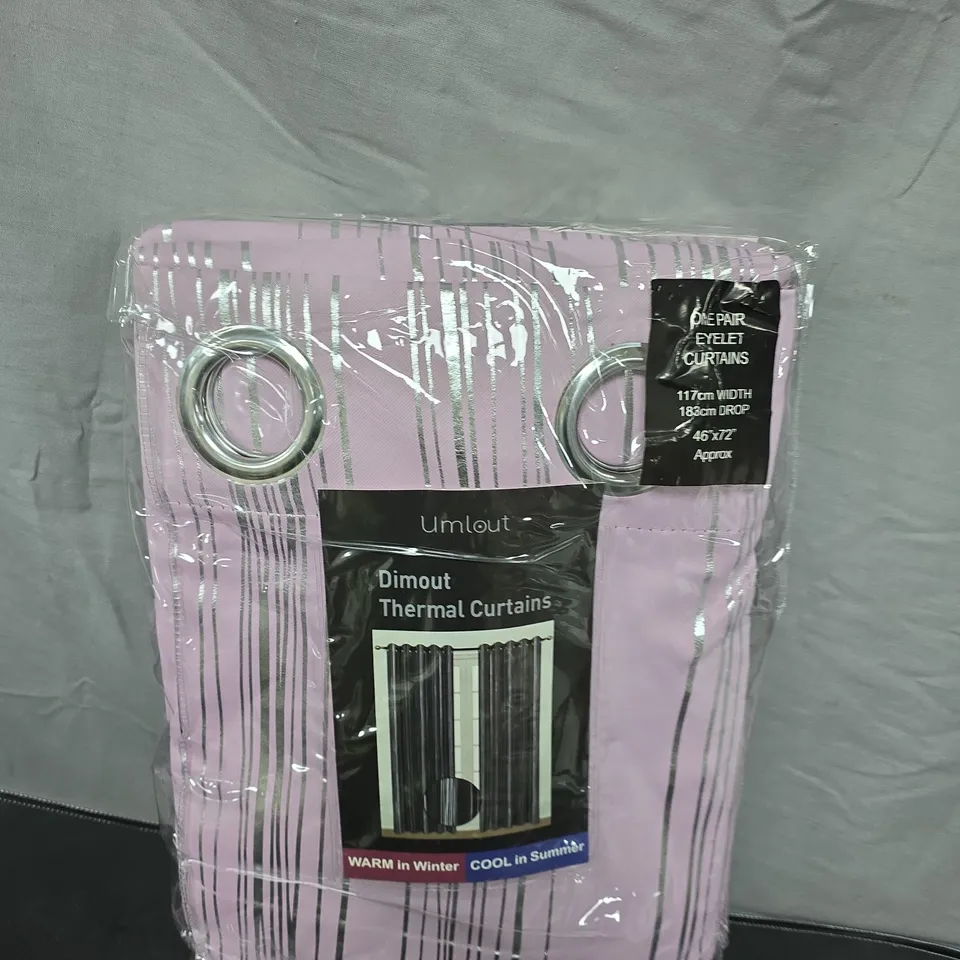 DIMOUT THERMAL CURTAINS – EYELET, 117 CM W X 183 CM L, PURPLE (PAIR)