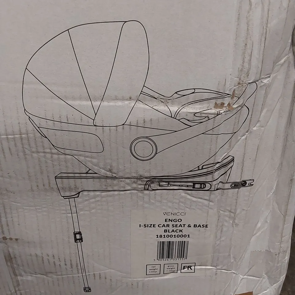 BOXED VENICCI ENGO ISOFIX CAR SEAT AND BASE - BLACK