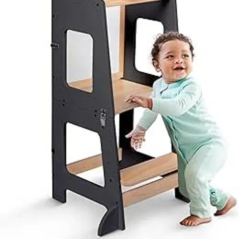 BOXED KIDOOLA LEARNING TOWER - BLACK/NATURAL (1 BOX)
