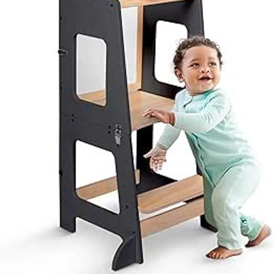 BOXED KIDOOLA LEARNING TOWER - BLACK/NATURAL (1 BOX)