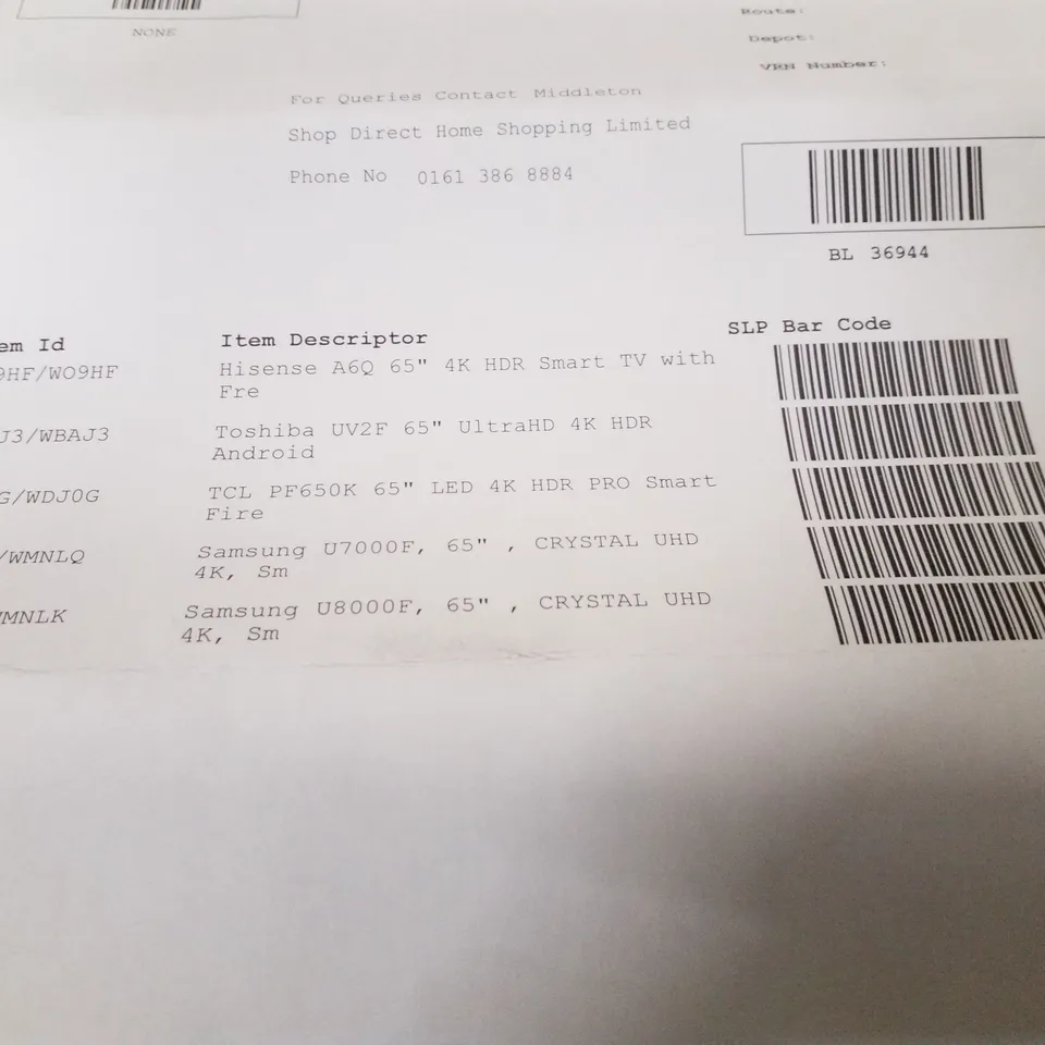 PALLET CONTAINING 5 DAMAGED TVS