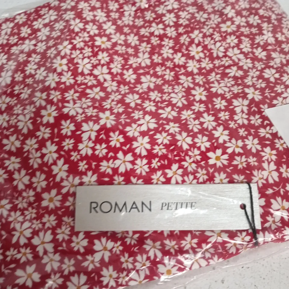 ROMAN PETITE WOMEN'S FLORAL DRESS – RED DAISY PRINT, UK 16